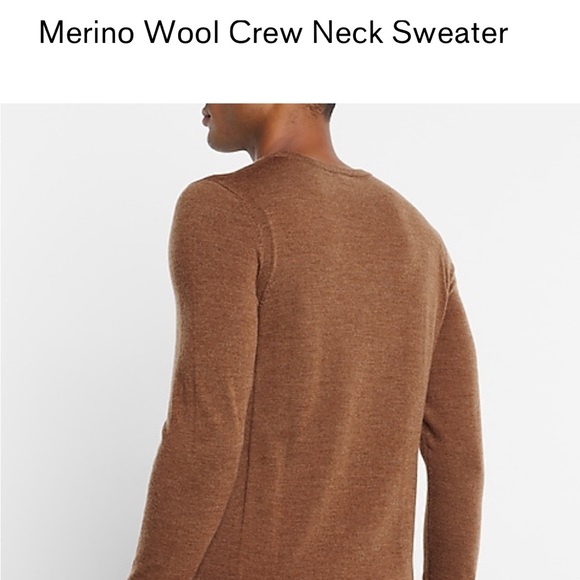 Nwt - express merino wool crew neck sweater size xxl color coffee bean - Picture 5 of 11